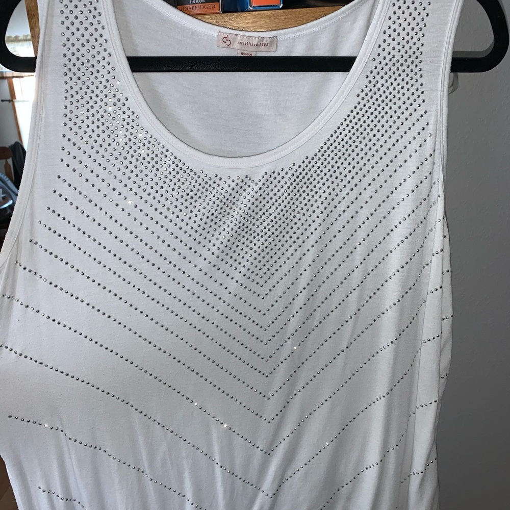 Sparky white tank top